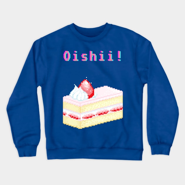 Kawaii Pixel Oishii Dream Dessert ( strawberry Shortcake ) Crewneck Sweatshirt by OMC Designs